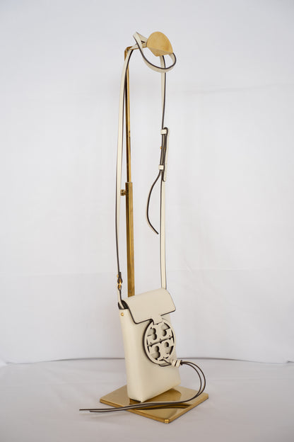 Tory Burch Off-White "Miller" Logo Flap Clutch