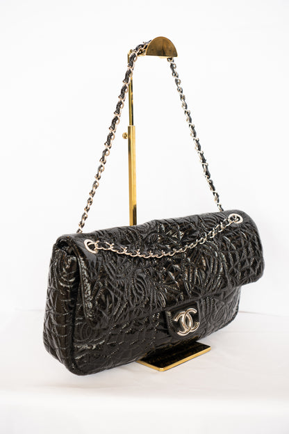 Chanel Black Patent Leather Rock in Moscou Flap Bag