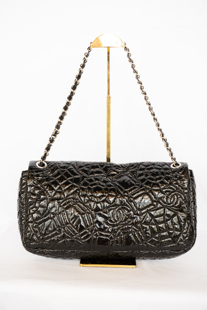 Chanel Black Patent Leather Rock in Moscou Flap Bag