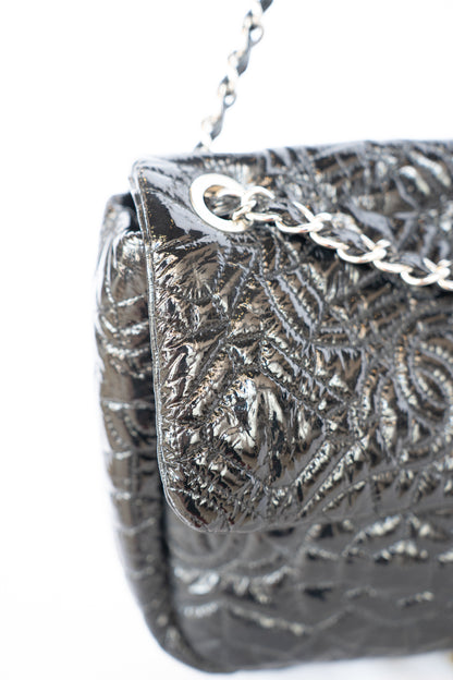 Chanel Black Patent Leather Rock in Moscou Flap Bag
