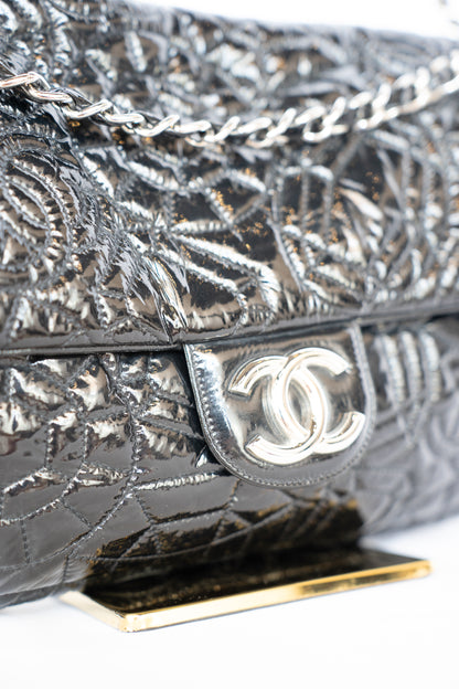 Chanel Black Patent Leather Rock in Moscou Flap Bag