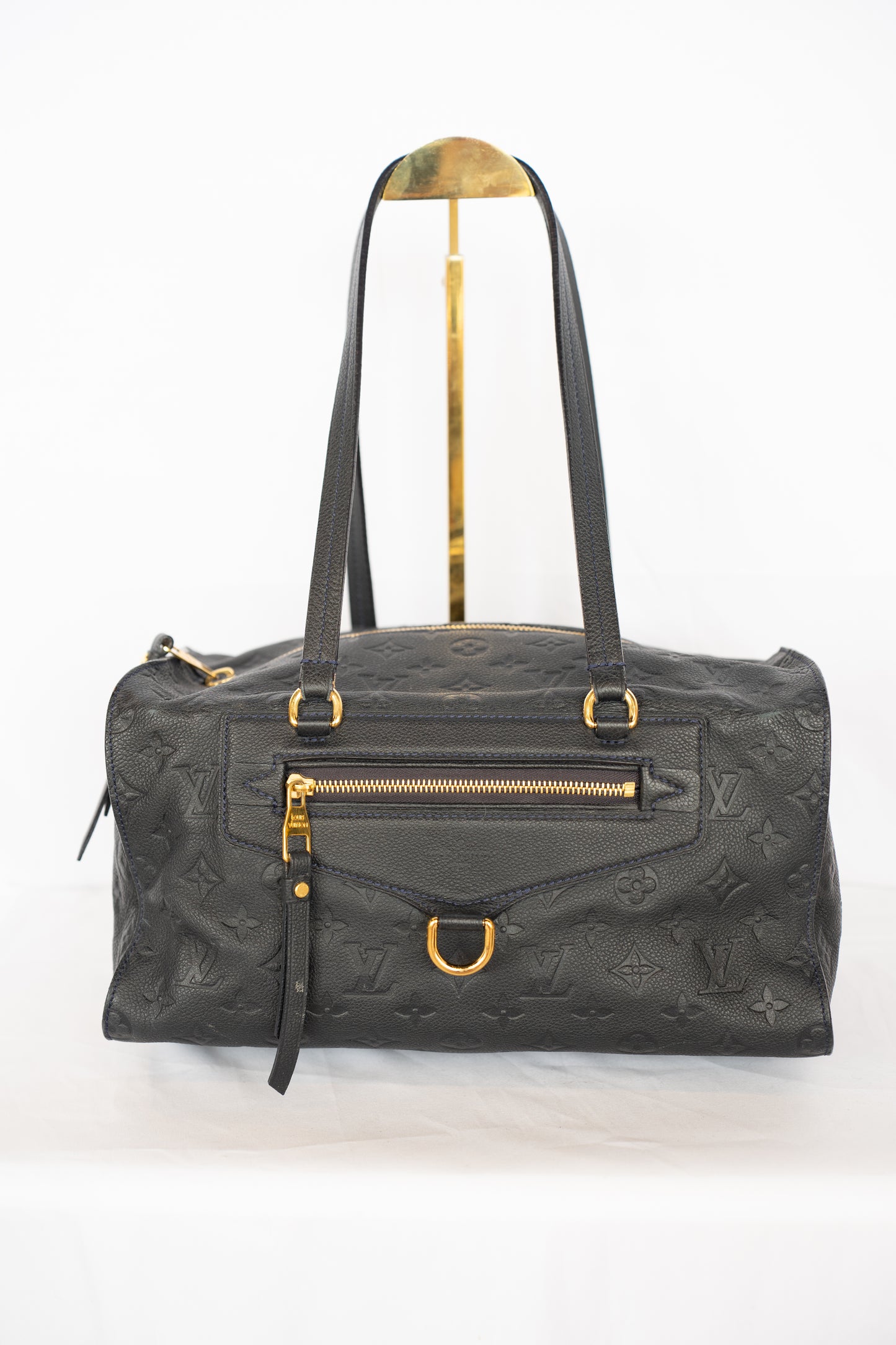 Louis Vuitton Black Leather Monogram Empreinte Bastille Rectangle Shoulder Bag