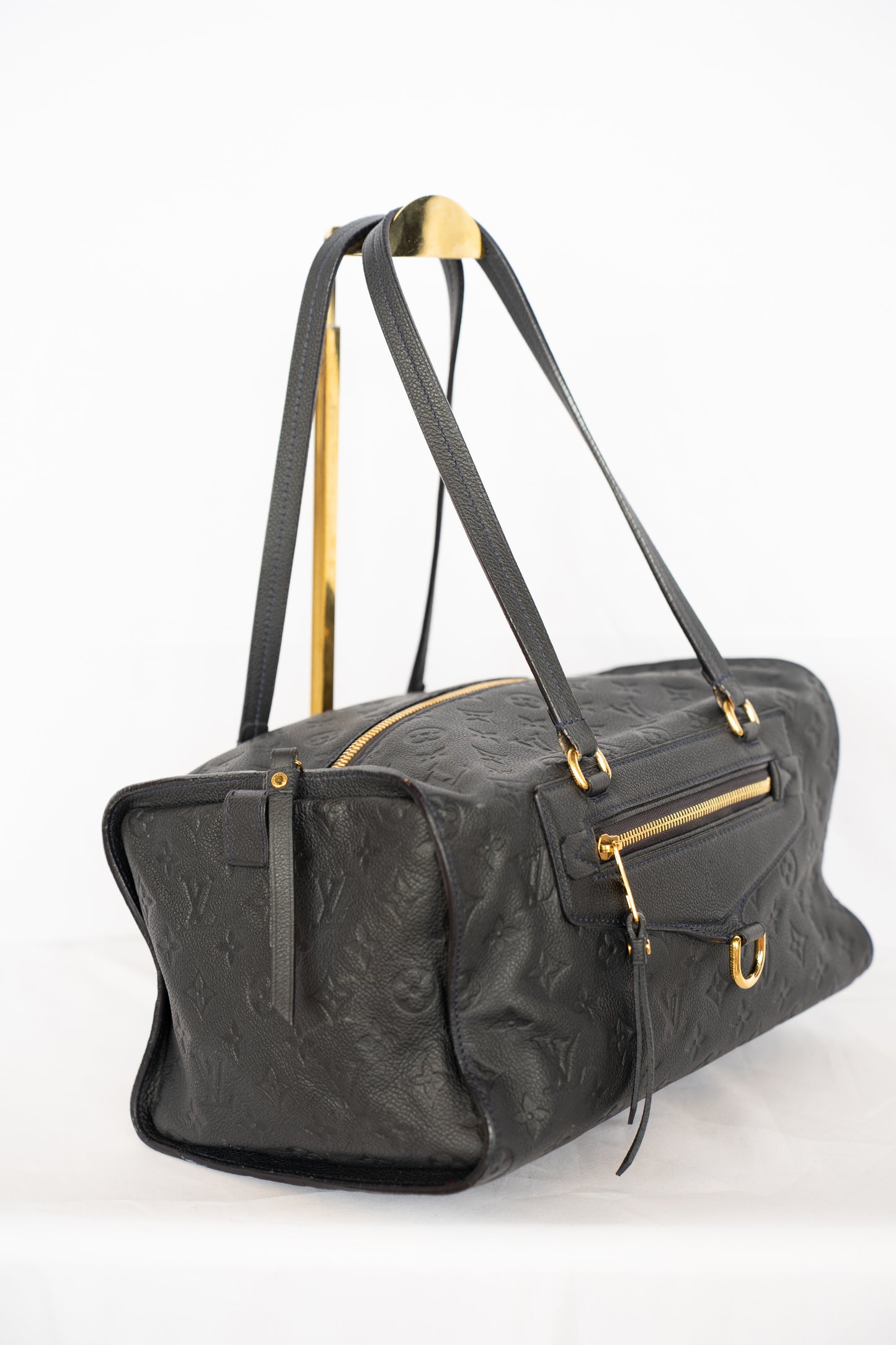 Louis Vuitton Black Leather Monogram Empreinte Bastille Rectangle Shoulder Bag