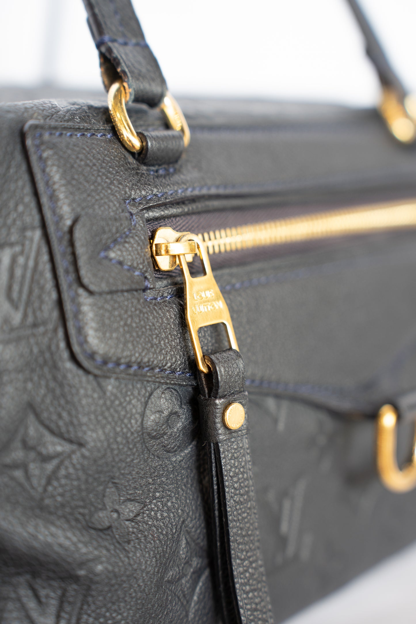Louis Vuitton Black Leather Monogram Empreinte Bastille Rectangle Shoulder Bag