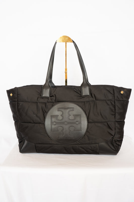 Tory Burch Black Puffer Large "Ella" Tote Bag