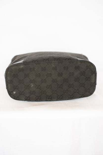 Gucci Black Canvas Monogram Shoulder Bag