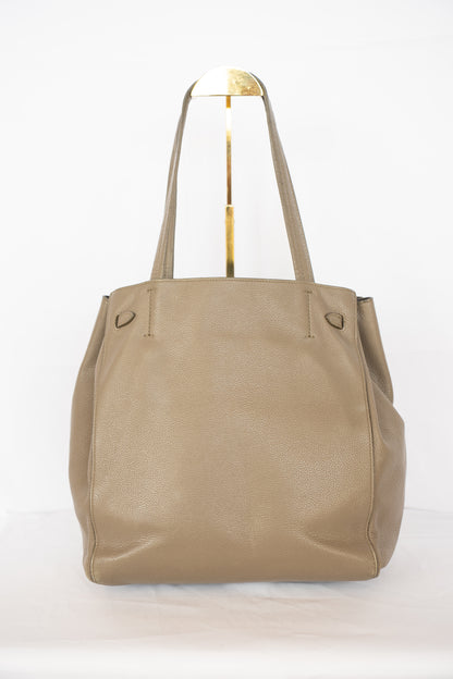 Celine Grey Leather Signature Cabas Phantom Medium Tote