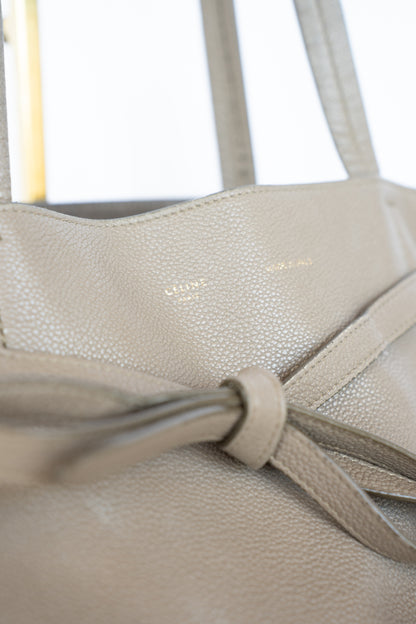 Celine Grey Leather Signature Cabas Phantom Medium Tote