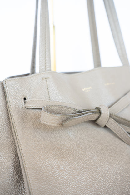 Celine Grey Leather Signature Cabas Phantom Medium Tote