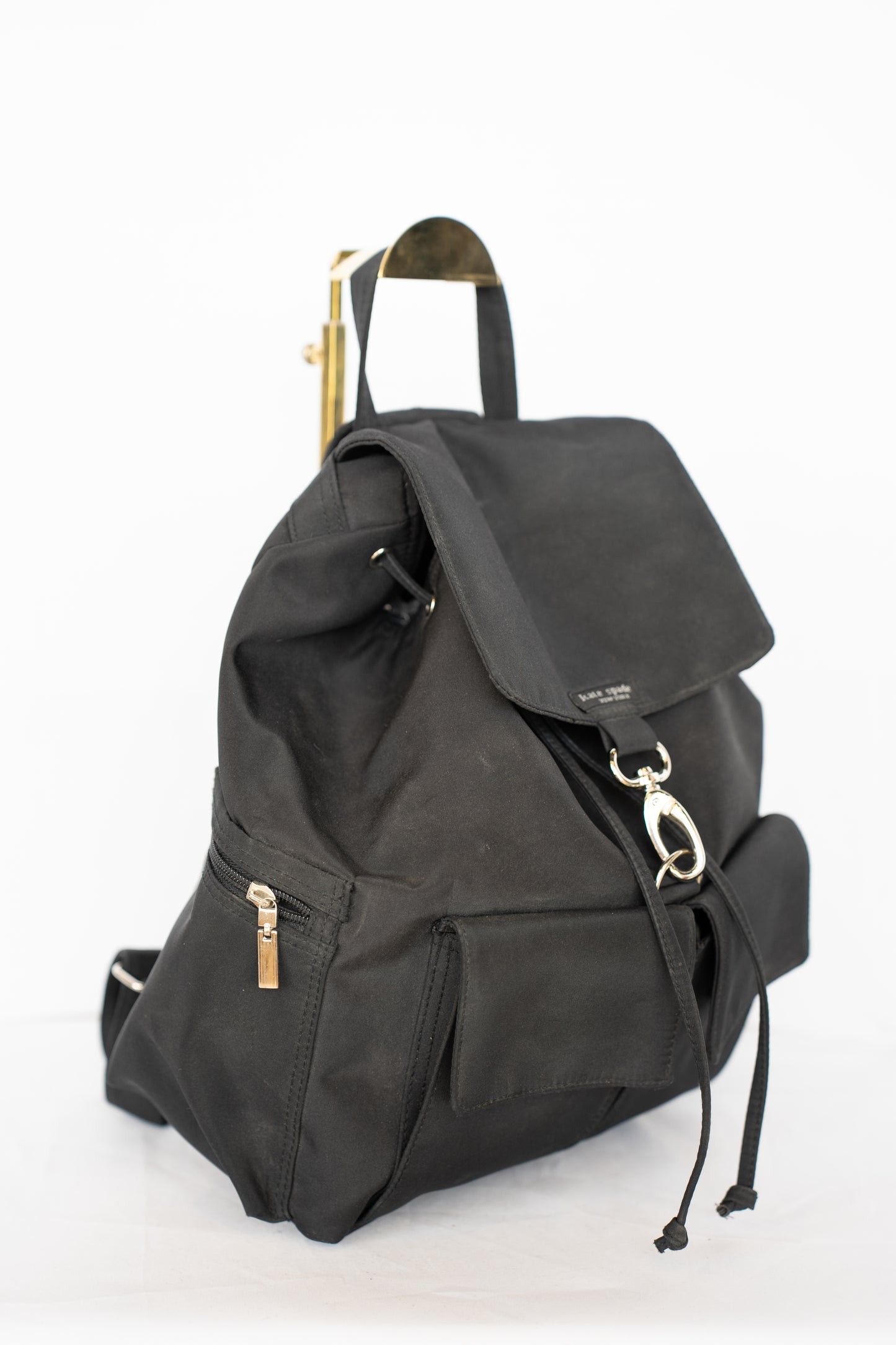 Kate Spade Black Nylon Multi Pocket Backpack