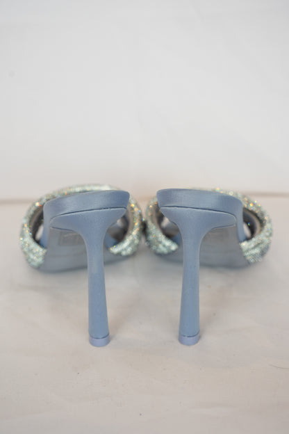 Jonathan Simkhai Light Blue Multi Rhinestone Strand Heels