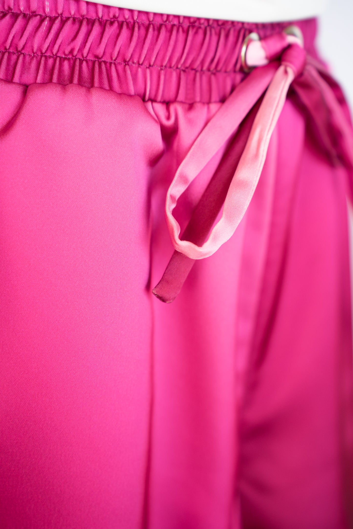 Jonathan Simkhai Silk Dark Pink Elastic Waist Drawstring Mini Shorts