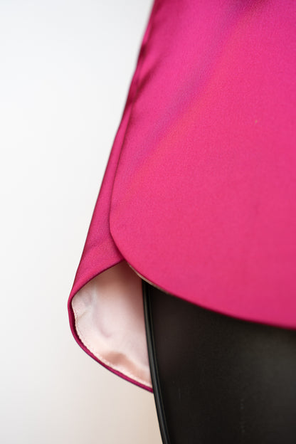 Jonathan Simkhai Silk Dark Pink Elastic Waist Drawstring Mini Shorts