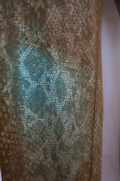 Rich & Skinny Brown/Teal Snakeskin Print Skinny Jeans NWT