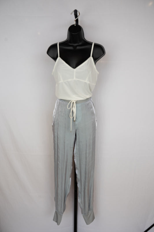 Rag & Bone Silk Shinny Light Blue Joggers w Drawstring