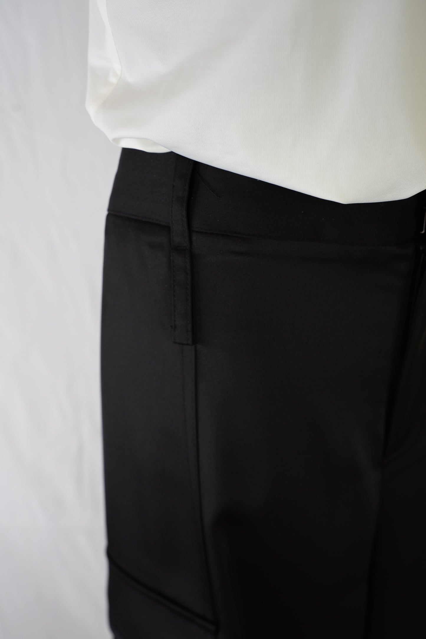 Noli Black Satin Cargo Pants NWT