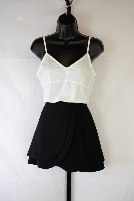 Alice + Olivia Black Layered Mini Skirt