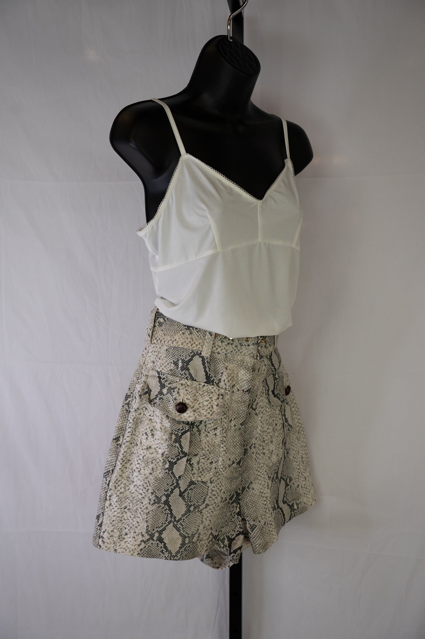 Zimmermann Grey Python Print Pocket Mini Skirt w Belt NWT