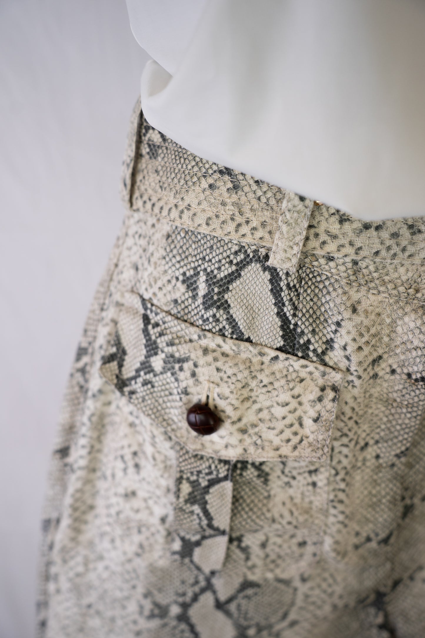 Zimmermann Grey Python Print Pocket Mini Skirt w Belt NWT
