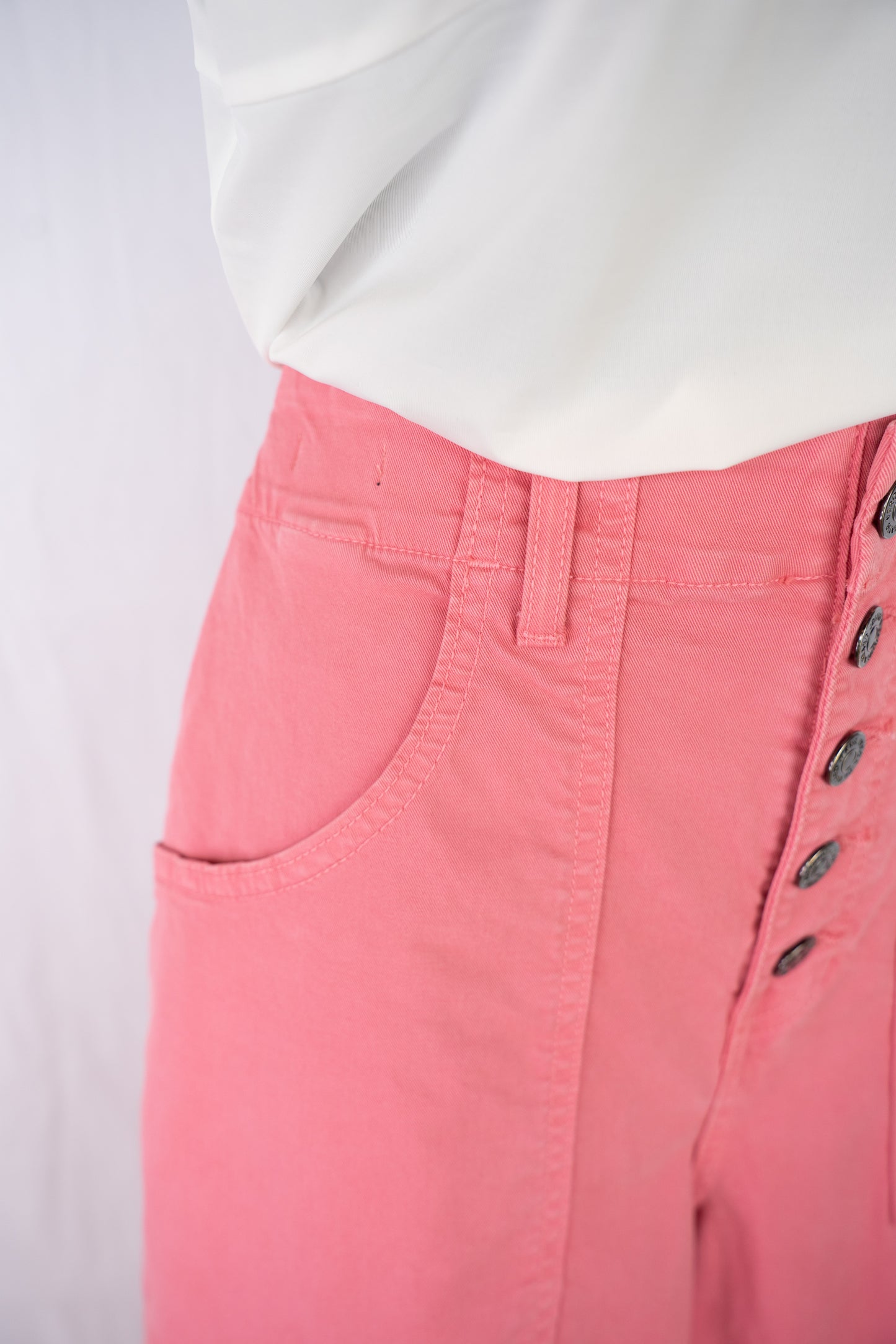 Veronica Beard Blush Pink "Arya" High Rise Straight Leg Pants w Large Font Pockets
