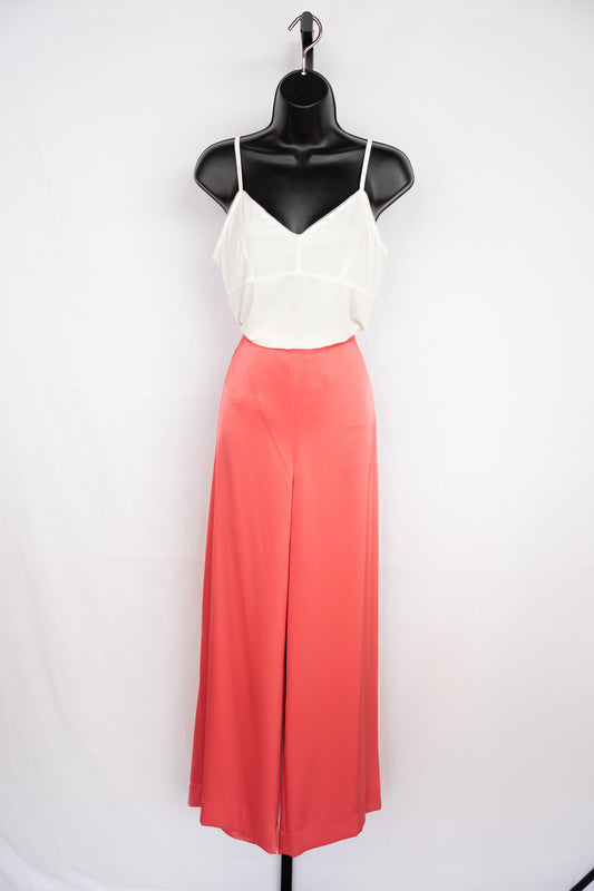 St. John Coral Satin Wide Leg Pants