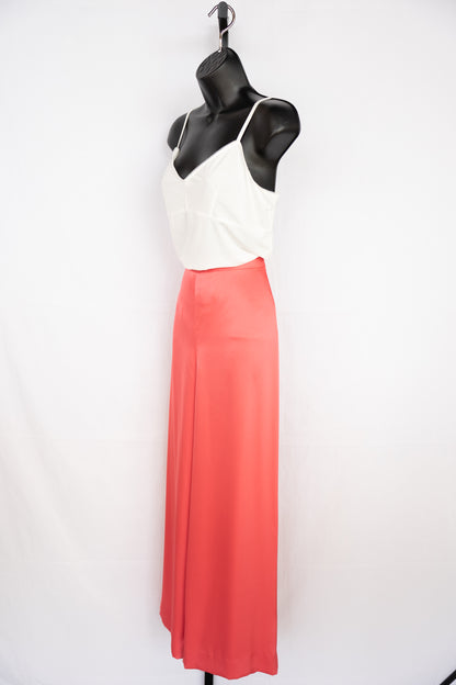 St. John Coral Satin Wide Leg Pants