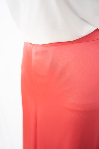St. John Coral Satin Wide Leg Pants
