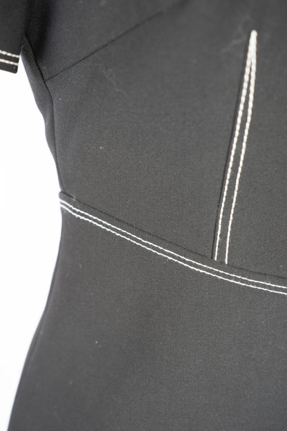 Cinq a Sept Stitch Detail Short Sleeve Dress