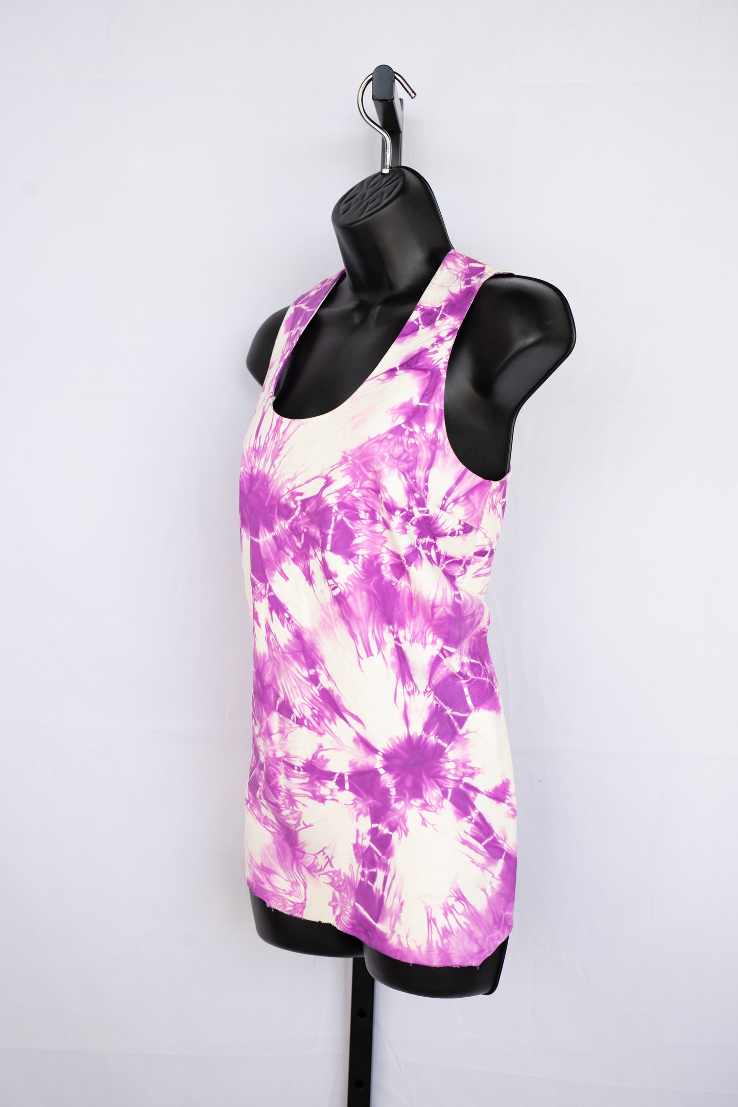 Alexander Wang Leather White & Purple Tie-Dye Sleeveless Top NWT
