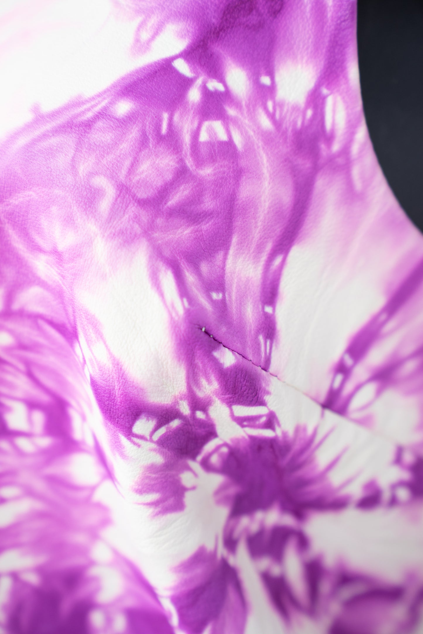 Alexander Wang Leather White & Purple Tie-Dye Sleeveless Top NWT