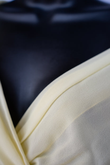 Dolce & Gabbana Silk Yellow Long Sleeve Tie Blouse NWT