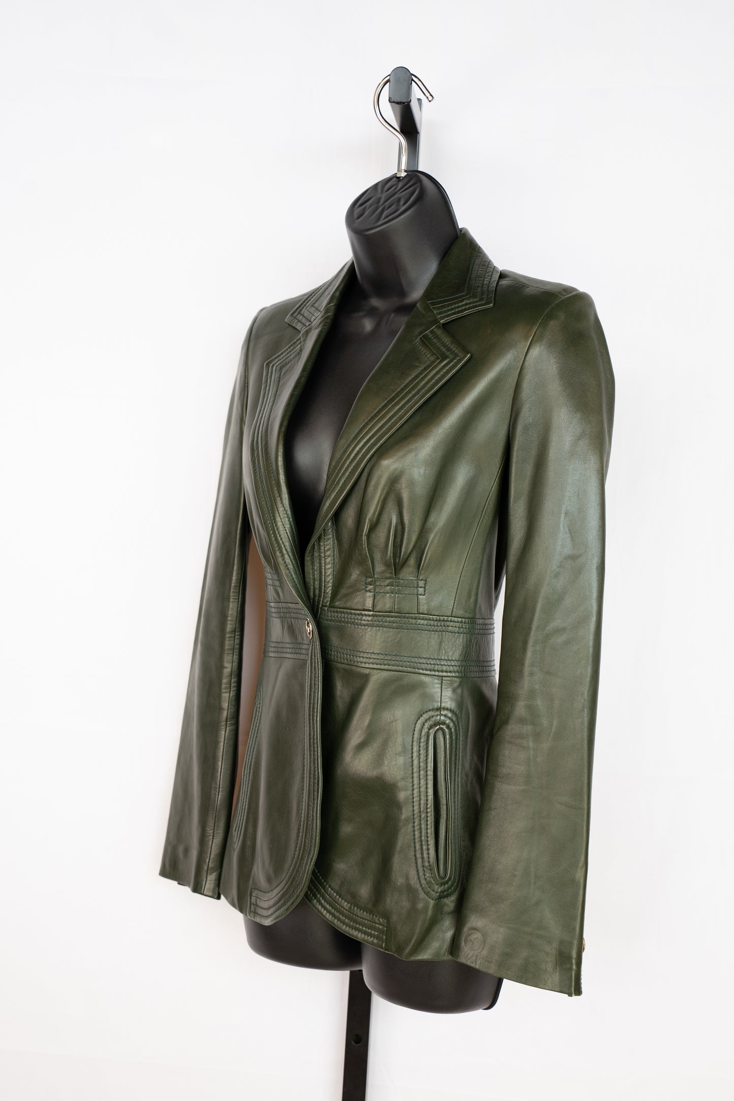 Gucci Green Leather Blazer