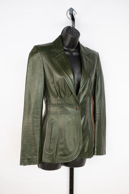 Gucci Green Leather Blazer
