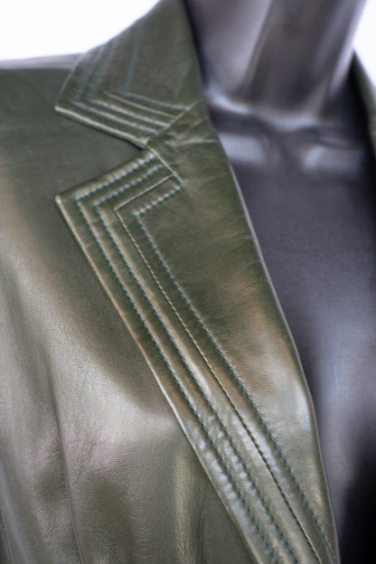 Gucci Green Leather Blazer