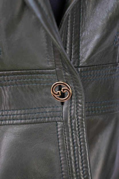 Gucci Green Leather Blazer