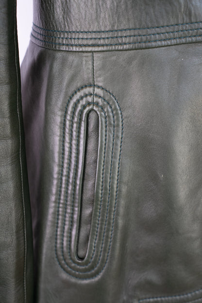 Gucci Green Leather Blazer