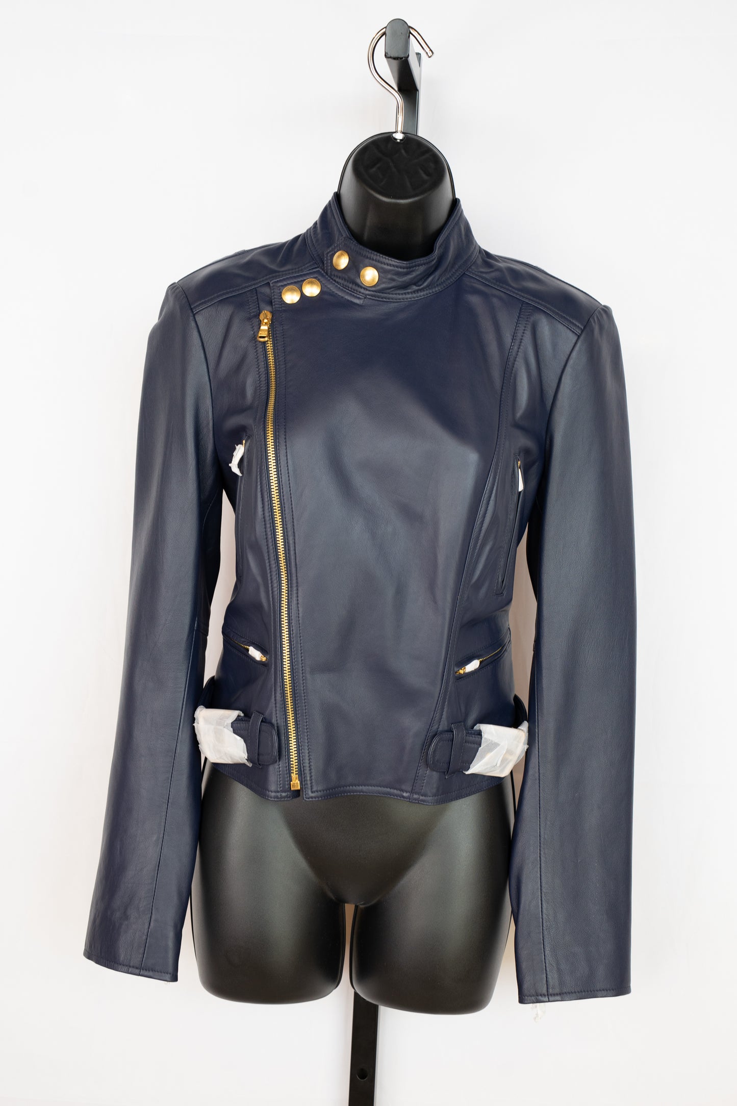Polo Ralph Lauren Navy Lamb Leather Jacket NWT