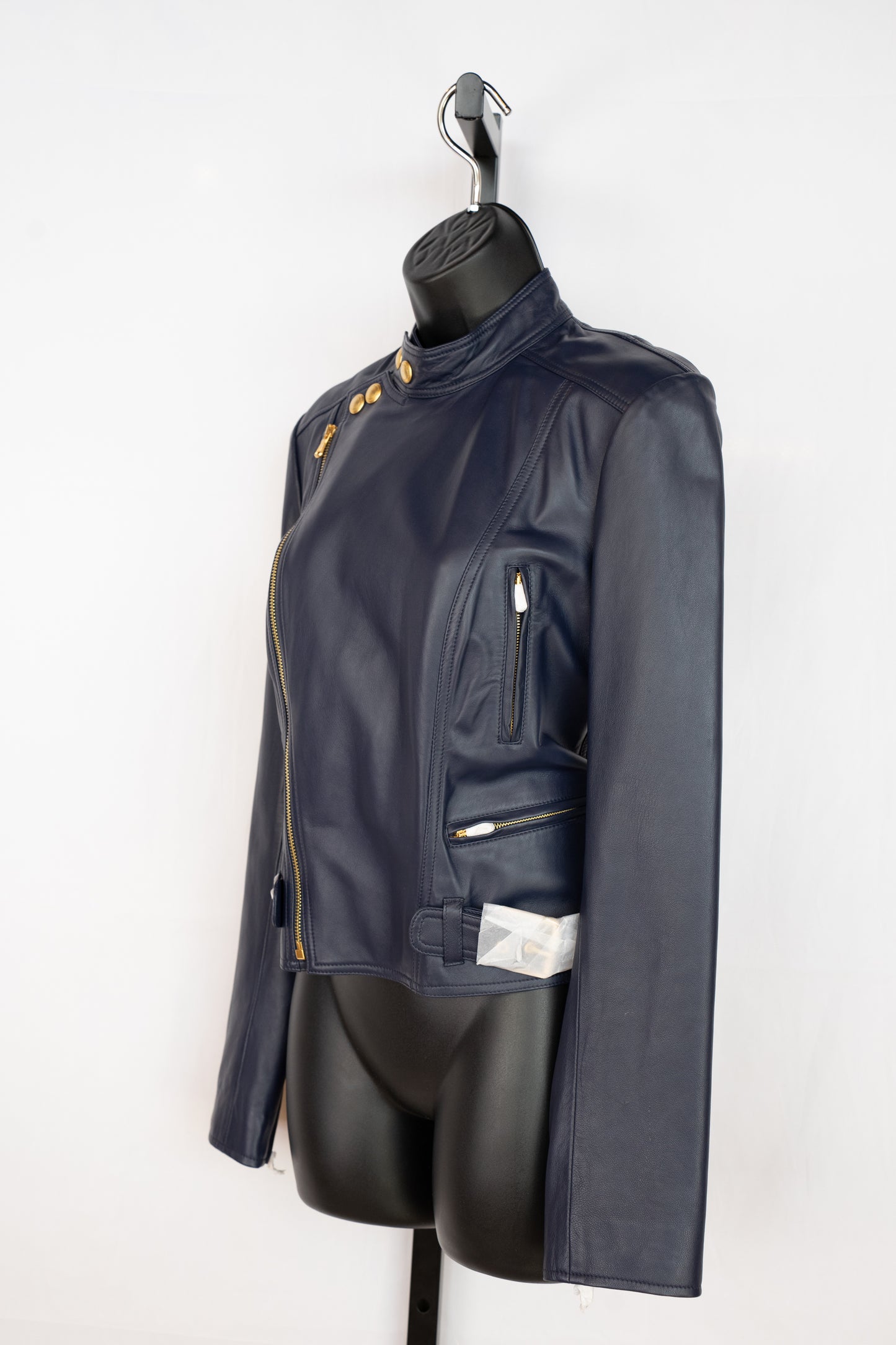 Polo Ralph Lauren Navy Lamb Leather Jacket NWT
