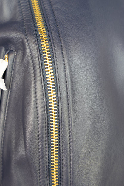 Polo Ralph Lauren Navy Lamb Leather Jacket NWT