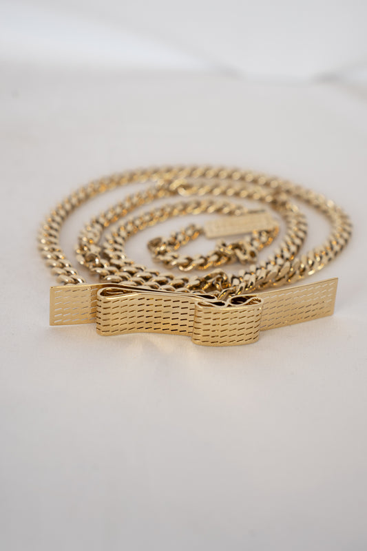 Versace "Gold" Metal Ribbon Belt