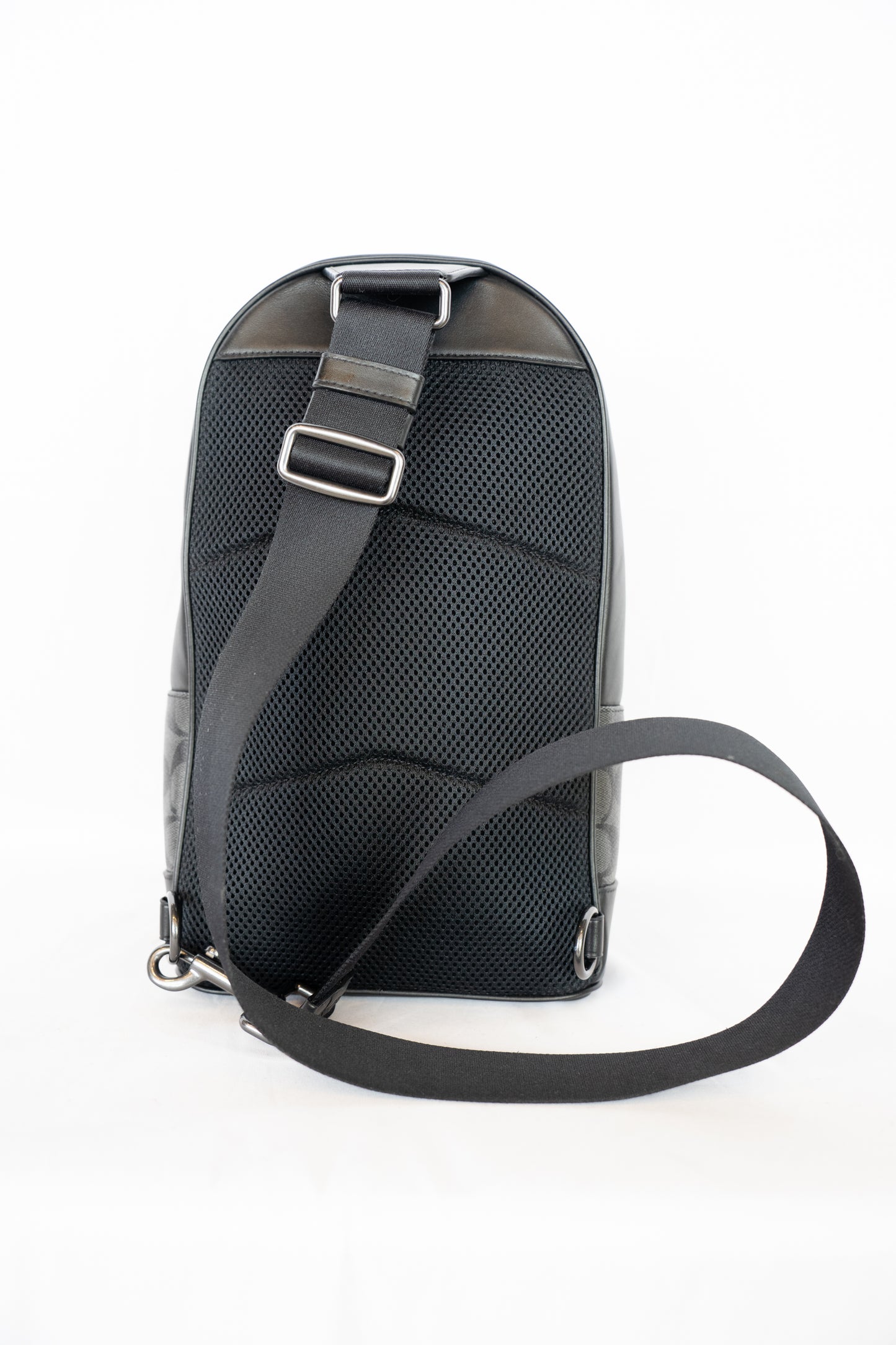 Coach Black Monogram Oval Backpack w Single Strap