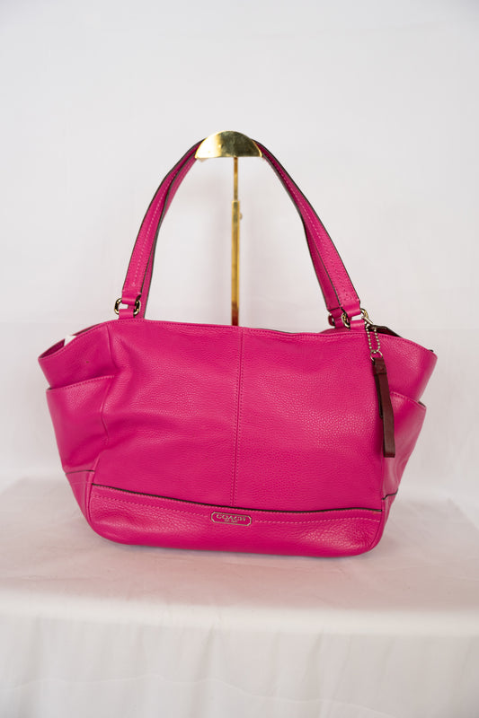 Coach Hot Pink Pebbled Leather Tote Bag