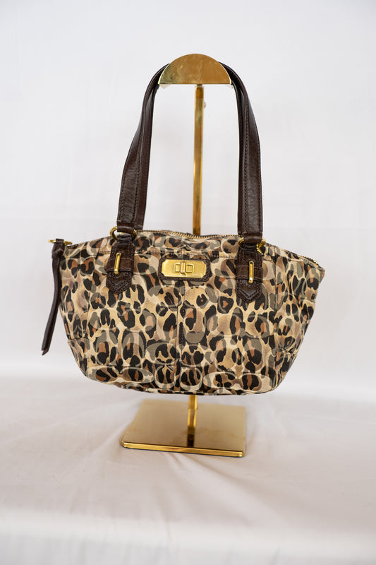 Coach Leopard Print Signature "C" Shoulder Bag