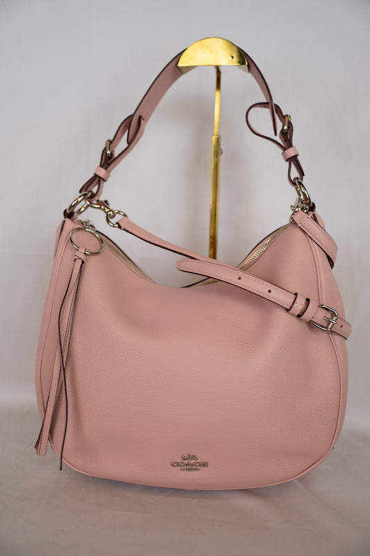 Coach Dusty Pink Sutton Hobo Pebbled Leather Bag