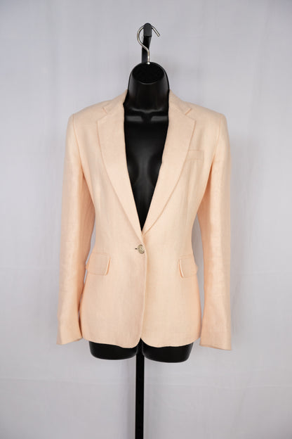 Lauren Ralph Lauren Linen Light Pink Single Button & Single Breasted Blazer