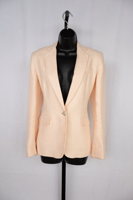 Lauren Ralph Lauren Linen Light Pink Single Button & Single Breasted Blazer