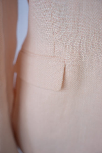Lauren Ralph Lauren Linen Light Pink Single Button & Single Breasted Blazer