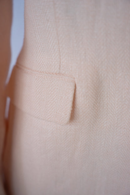 Lauren Ralph Lauren Linen Light Pink Single Button & Single Breasted Blazer