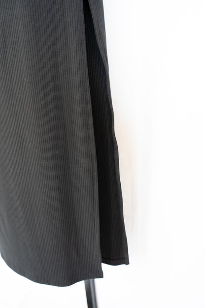 L Space Black Ribbed Long Sleeve Cut-Out Knot Detail Fitted Midi Dress