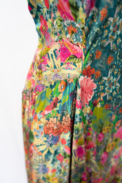 Johnny Was Floral Sleeveless Flowy Maxi Dress